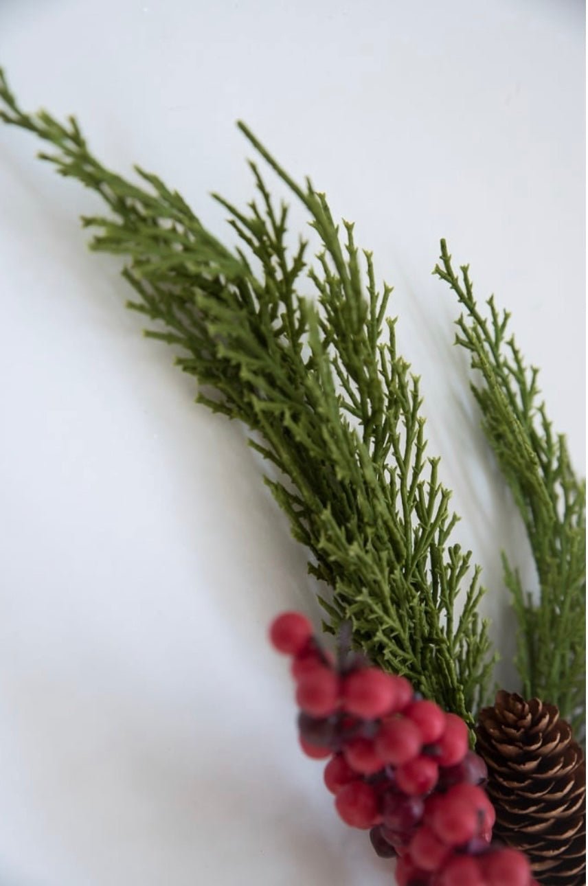Fake Cedar Pine Branches with Artificial Pine Cones Plastic Shrubs Faux  Greenery Bushes Bundles for Holiday and Decorations - China Red Berry and  Christmas price
