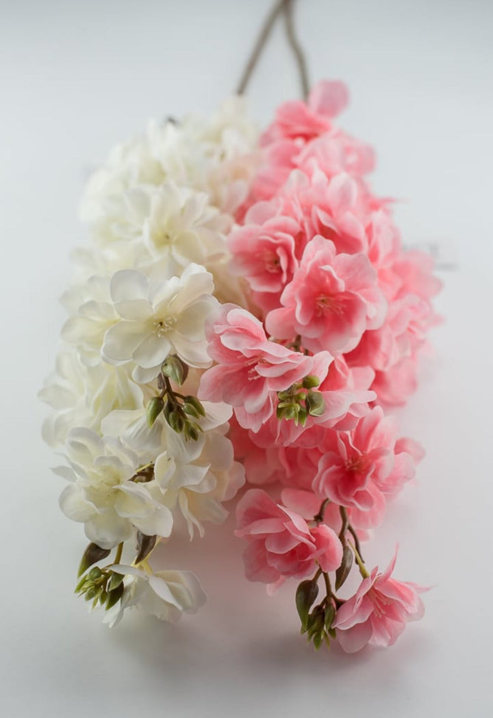 Artificial cherry blossom spray - pink - real touch - Greenery Market6169-P