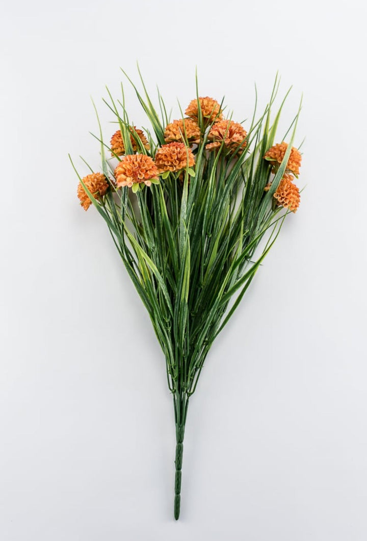 Artificial Grass and allium bush - orange - Greenery Marketartificial flowers83364-OR