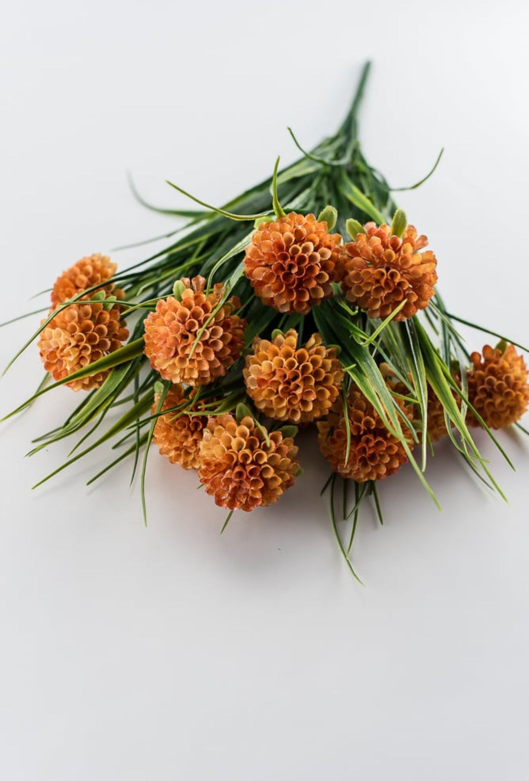 Artificial Grass and allium bush - orange - Greenery Marketartificial flowers83364-OR