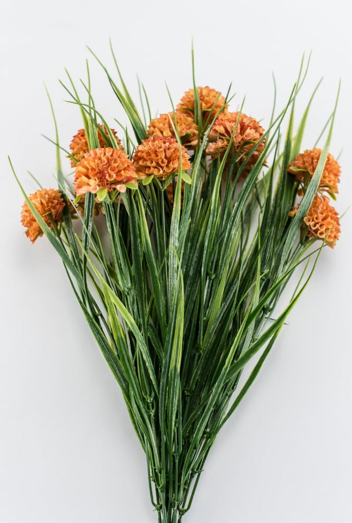 Artificial Grass and allium bush - orange - Greenery Marketartificial flowers83364-OR