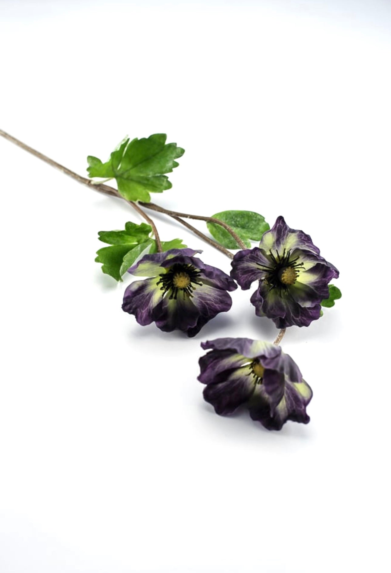 Artificial, green and purple poppy spray - Greenery Marketartificial flowers26720