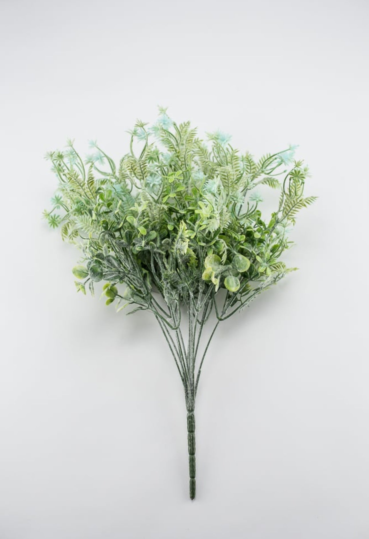 Artificial mixed greenery bush with aqua blue tips Greenery Market