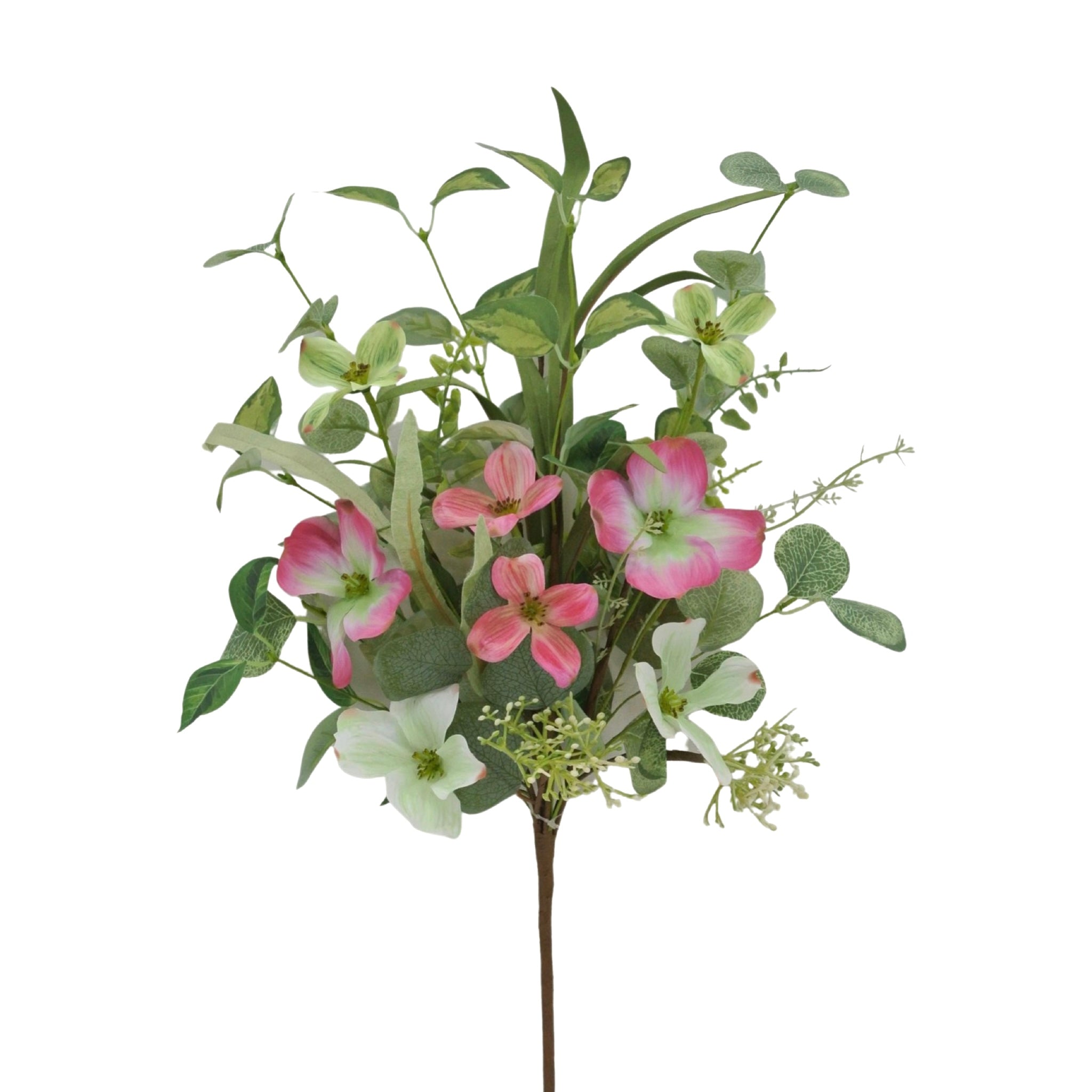 Artificial pink dogwood and greenery bush - Greenery Marketartificial flowers63383