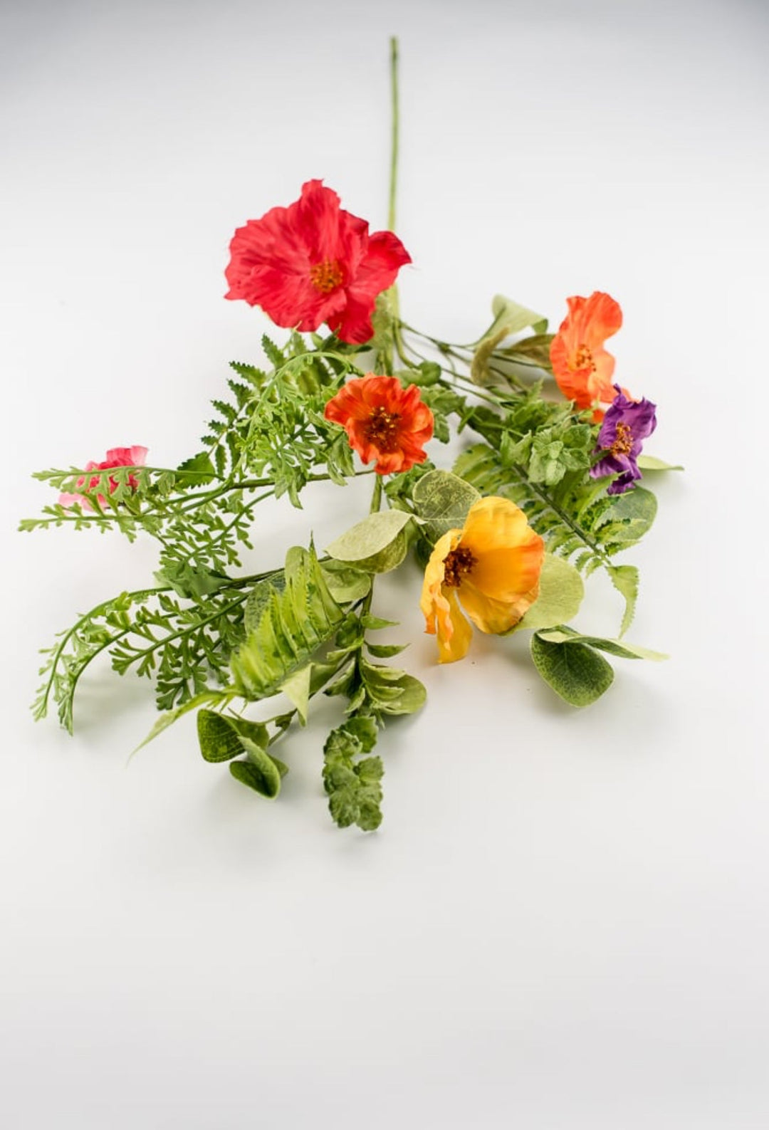 Artificial poppy and fern spray - Greenery MarketPM3214