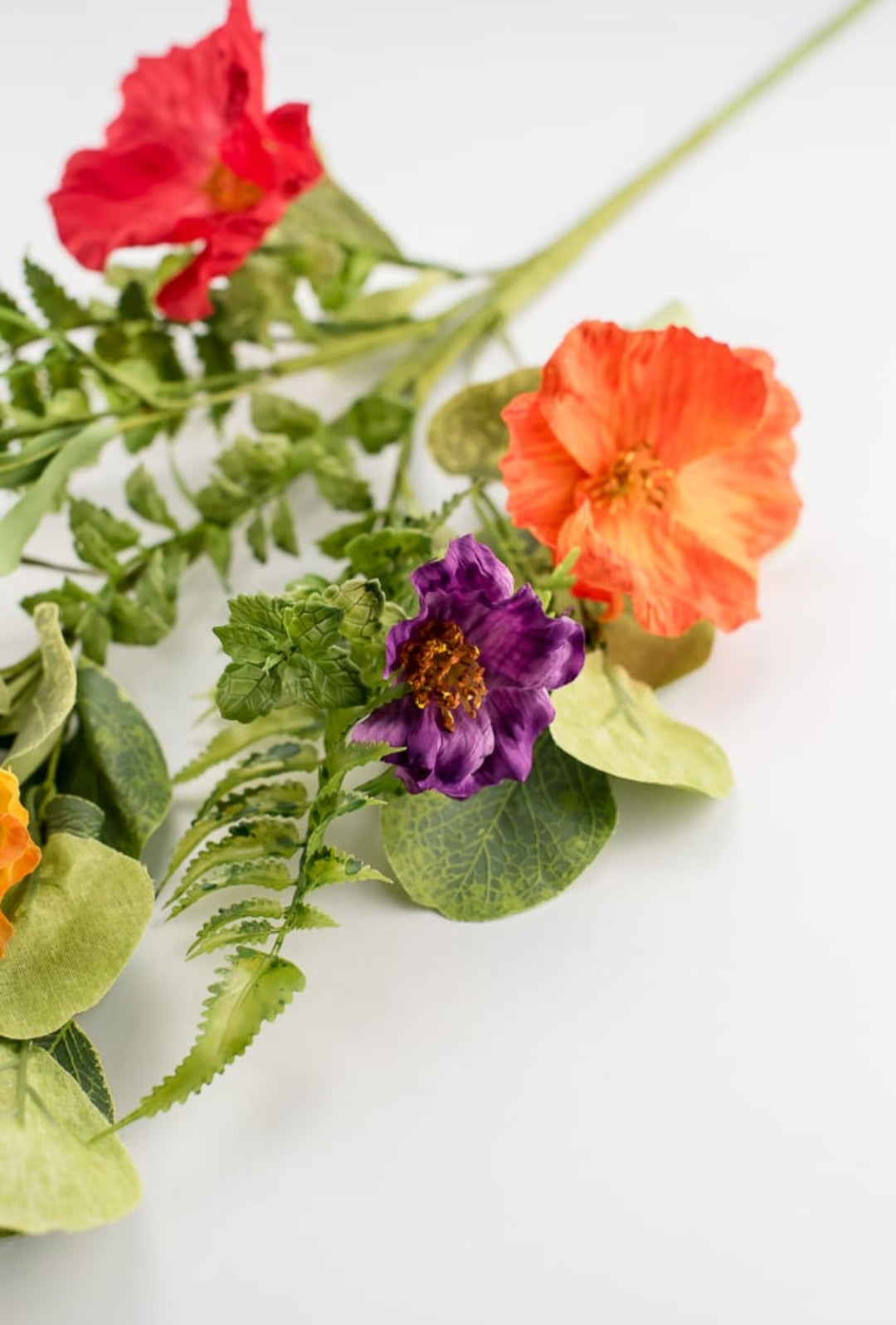 Artificial poppy and fern spray - Greenery MarketPM3214