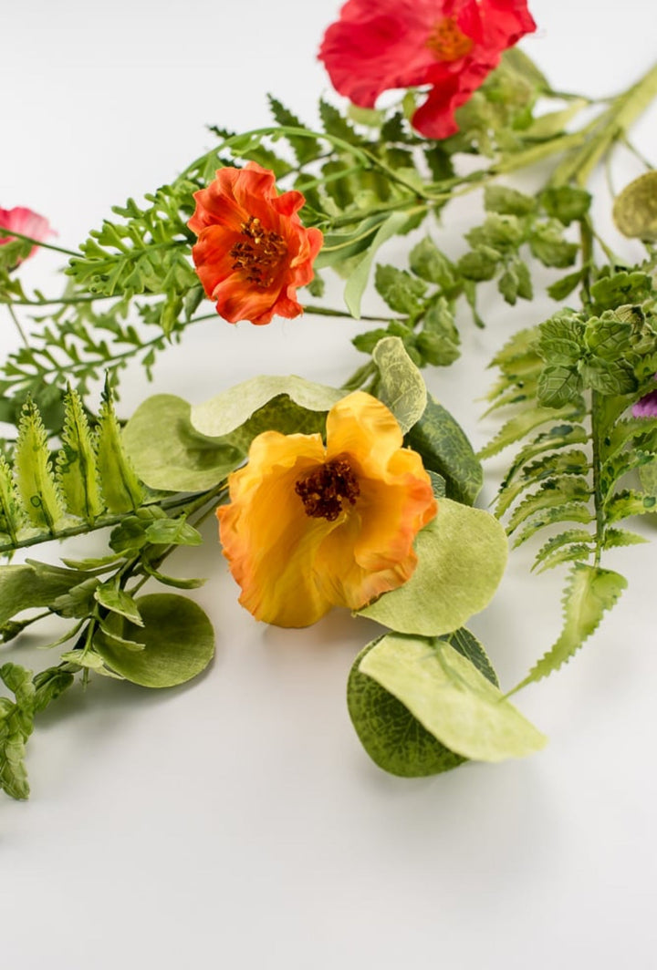 Artificial poppy and fern spray - Greenery MarketPM3214