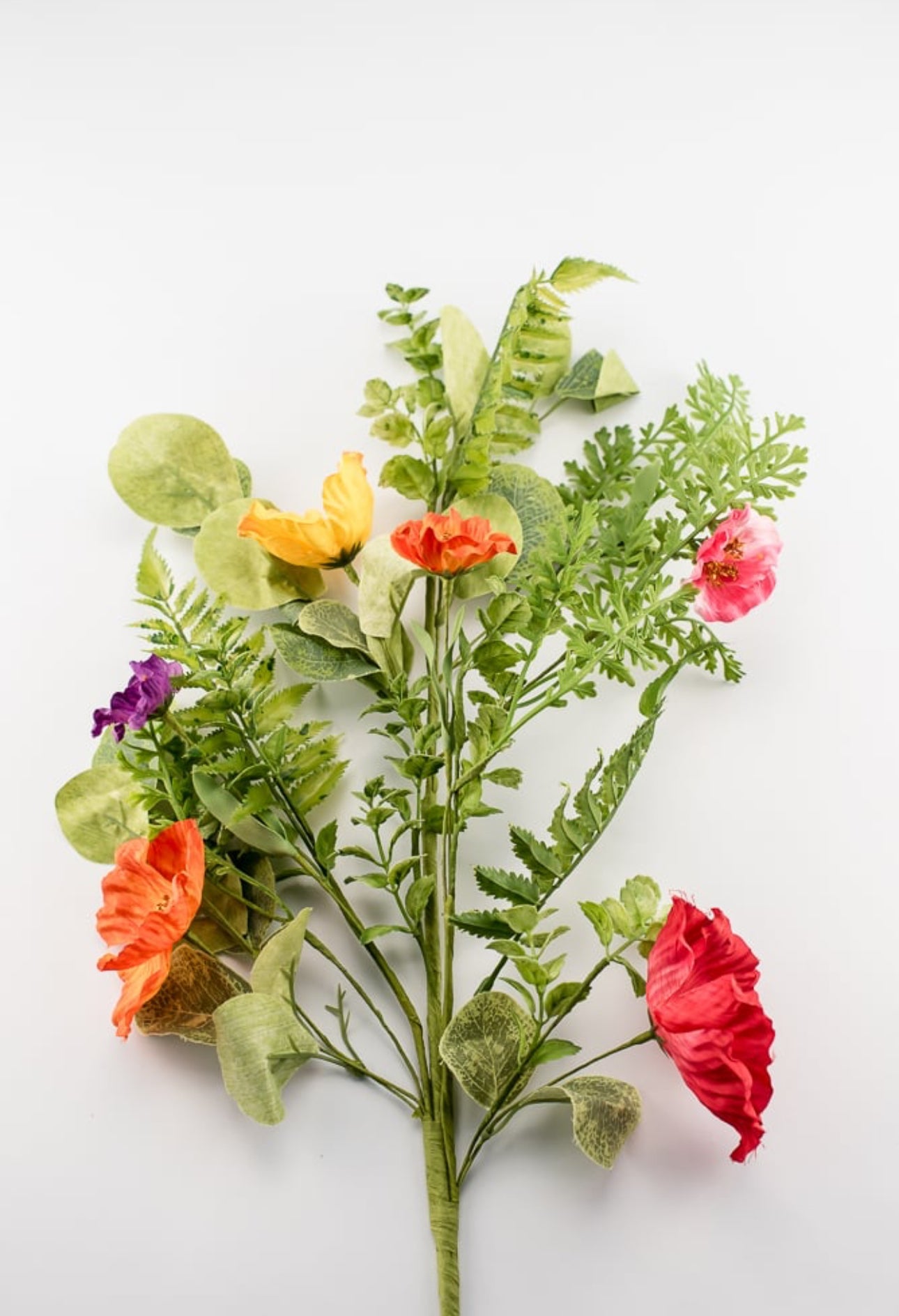 Artificial poppy and fern spray - Greenery MarketPM3214