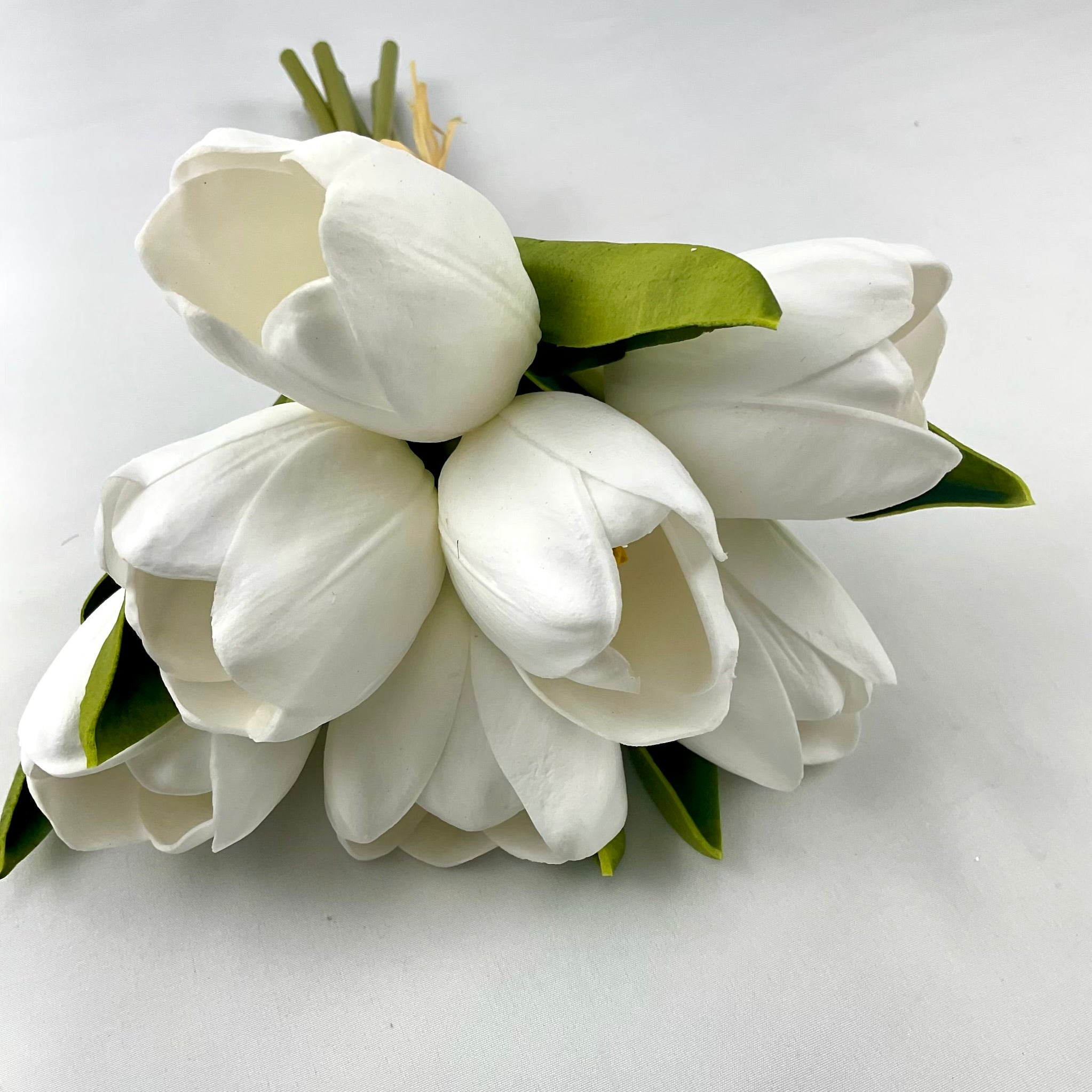 Artificial real touch tulips bush - white - Greenery Marketartificial flowers27703