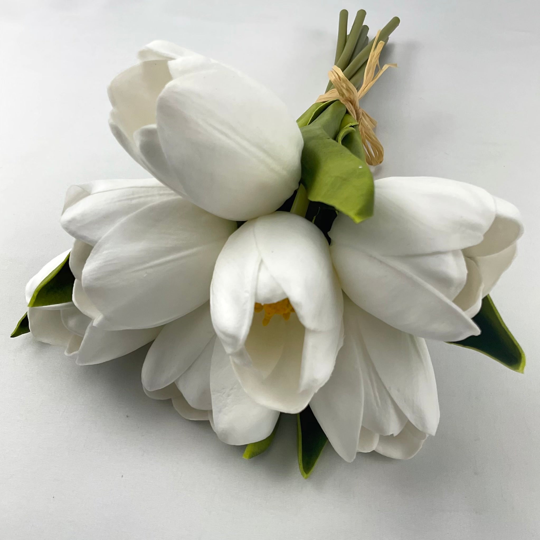 Artificial real touch tulips bush - white - Greenery Marketartificial flowers27703