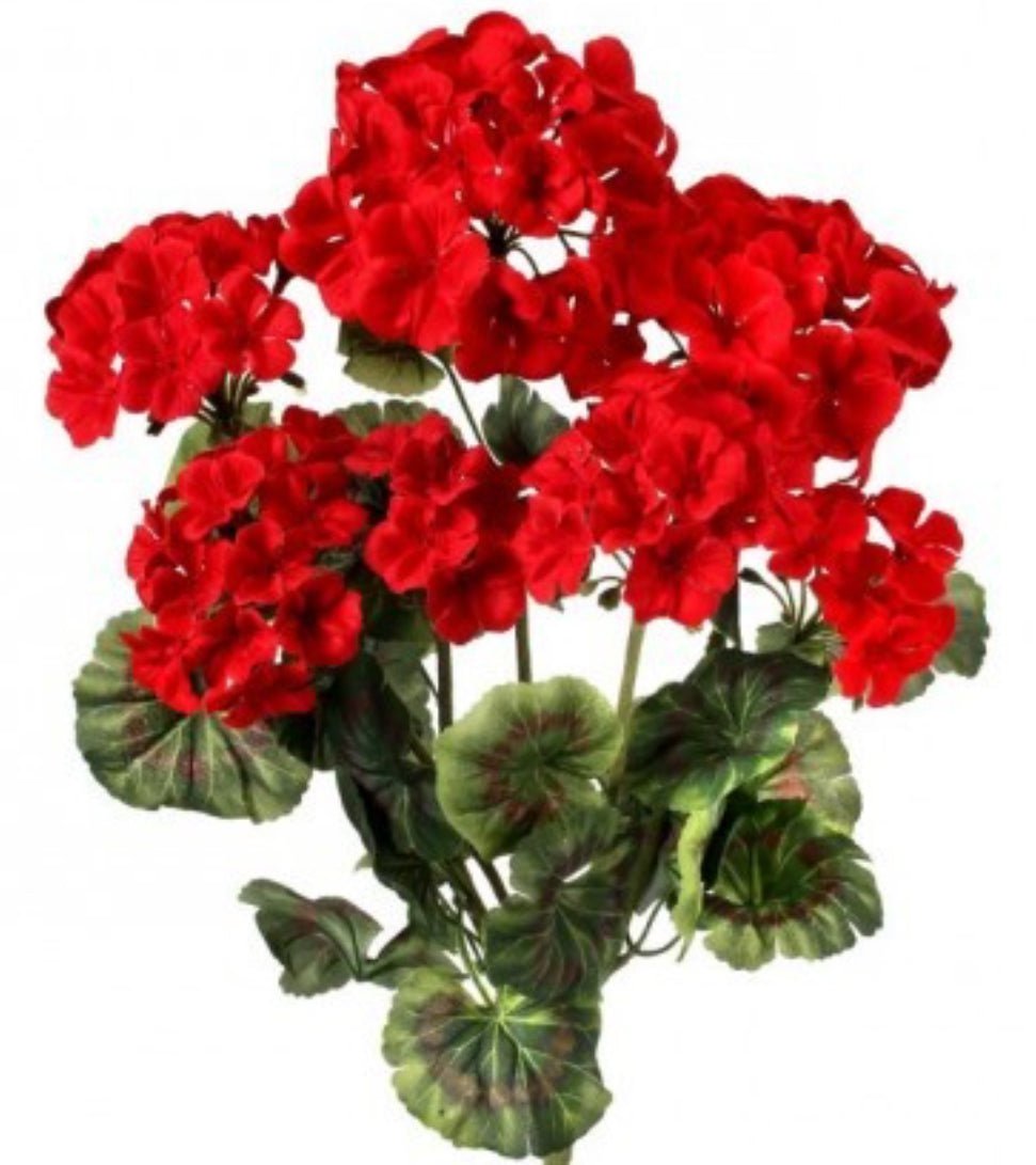 Artificial, Red Geranium bush - Greenery Marketartificial flowersMTF22054 RED