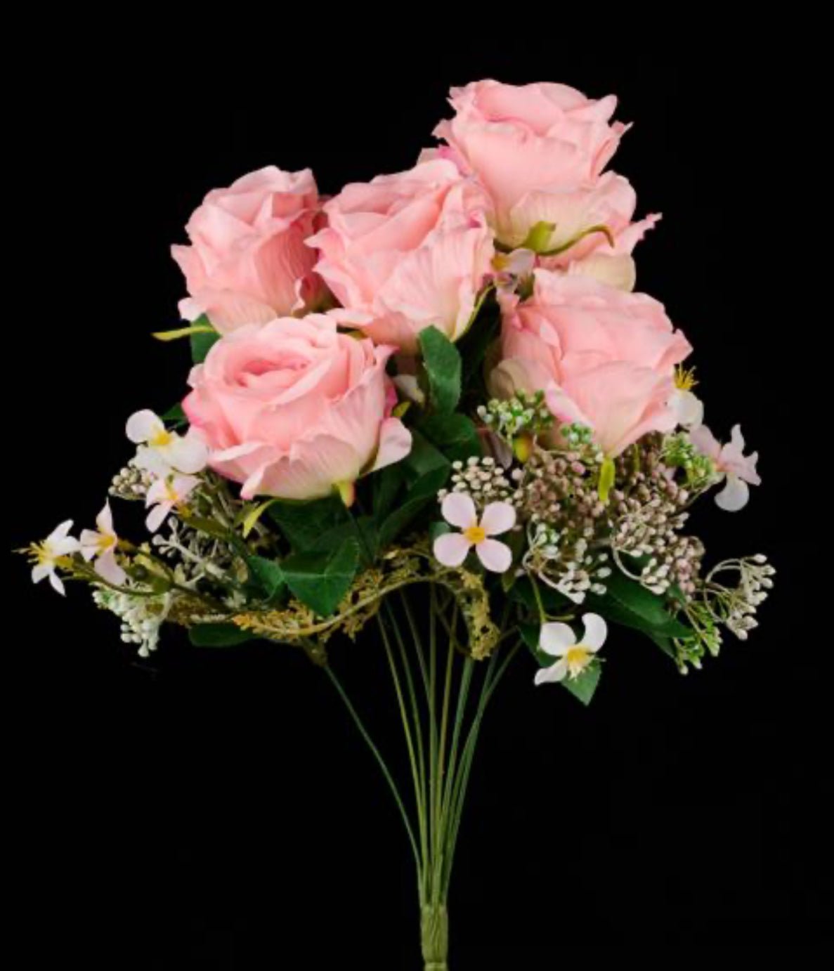 Artificial Roses bush - pink - Greenery Marketartificial flowersFN170922