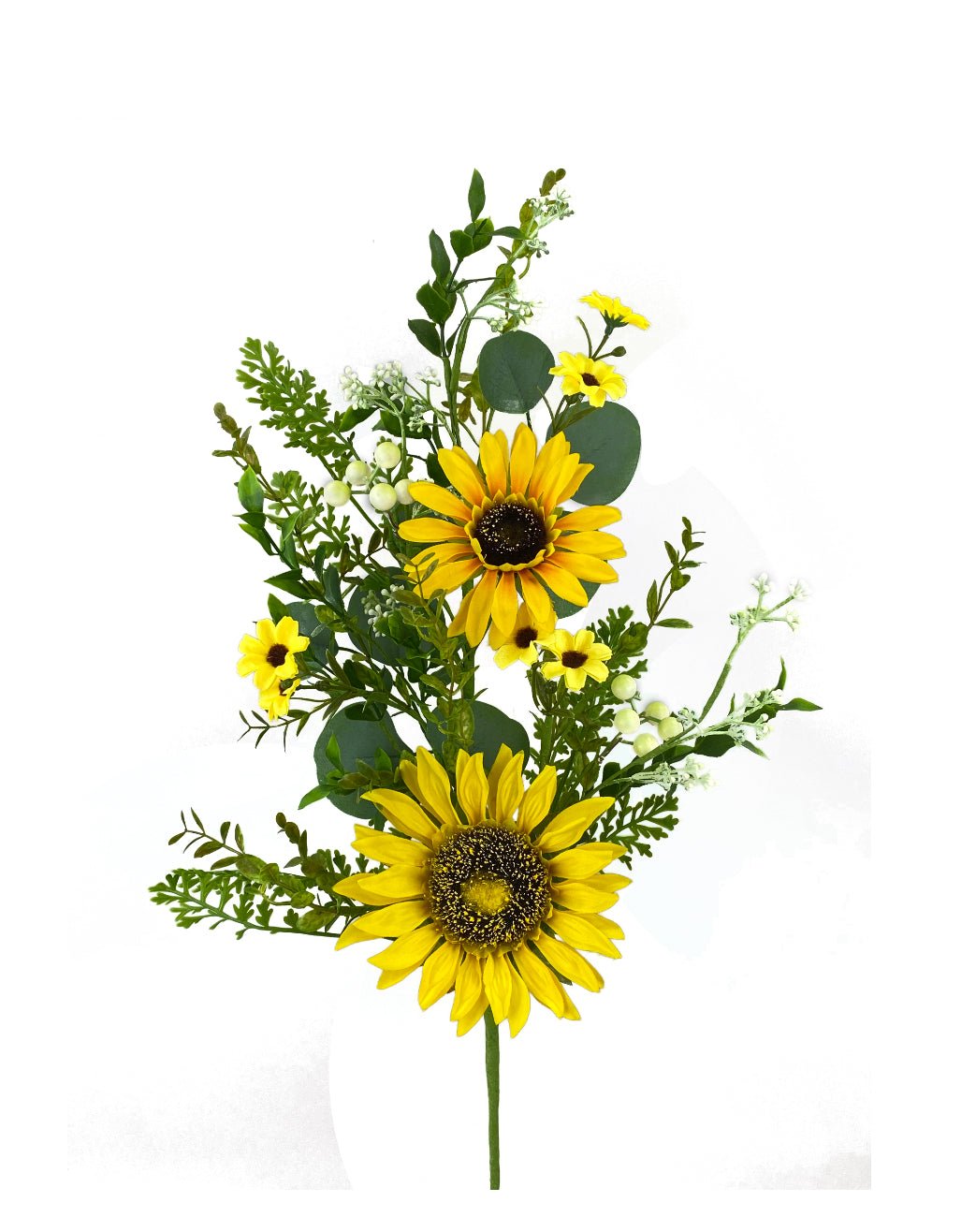 Artificial Sunflower and eucalyptus spray - Greenery Marketartificial flowers63246sp28