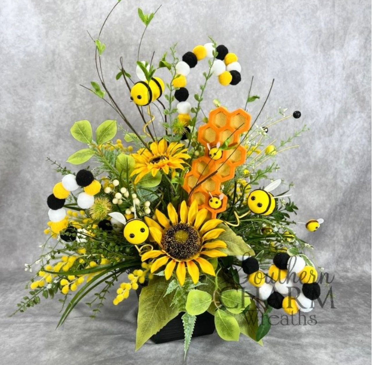 Artificial Sunflower and mixed greenery spray - Greenery Marketartificial flowers63053sp28