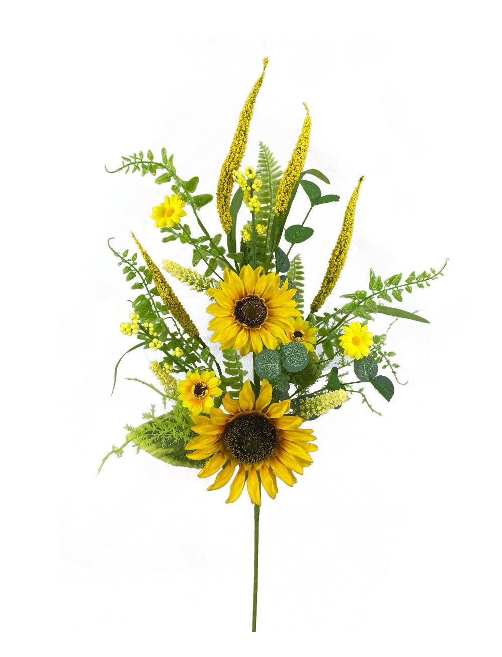 Artificial Sunflower and mixed greenery spray - Greenery Marketartificial flowers63298sp30