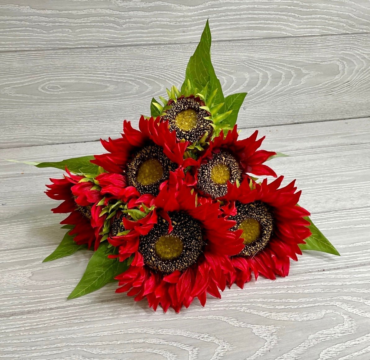 Artificial Sunflower flower bush - red - Greenery Marketartificial flowers12041