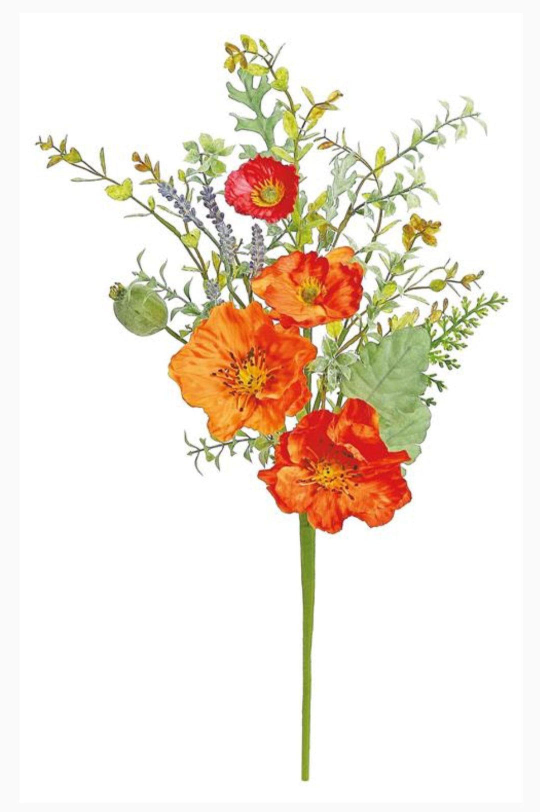 Artificial wild poppy spray - Greenery MarketPm2935-OR