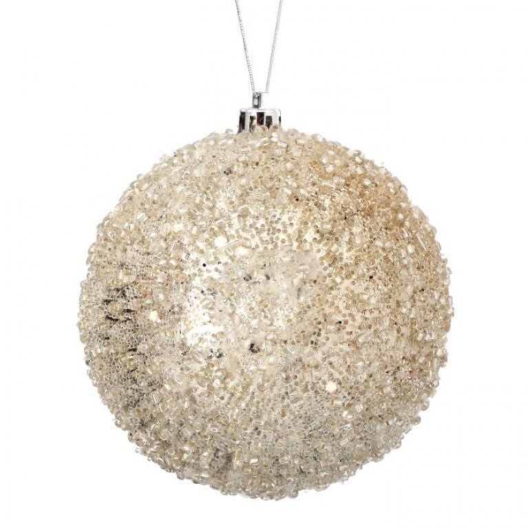 Beaded iced Christmas ornament 4” - Greenery MarketSeasonal & Holiday DecorationsMTX62934 CHAM