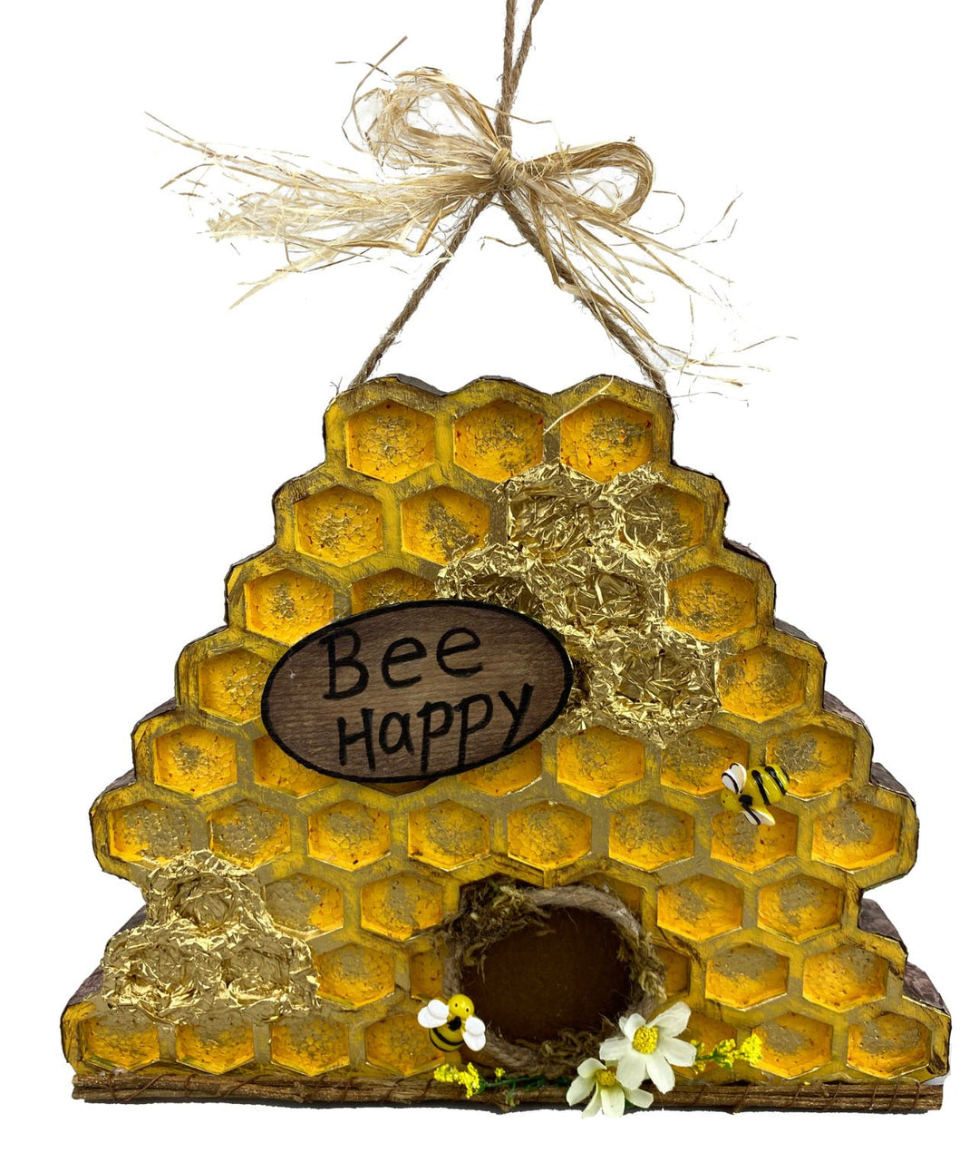 Bee hive 3D sign with bees - Greenery Market signs for wreaths