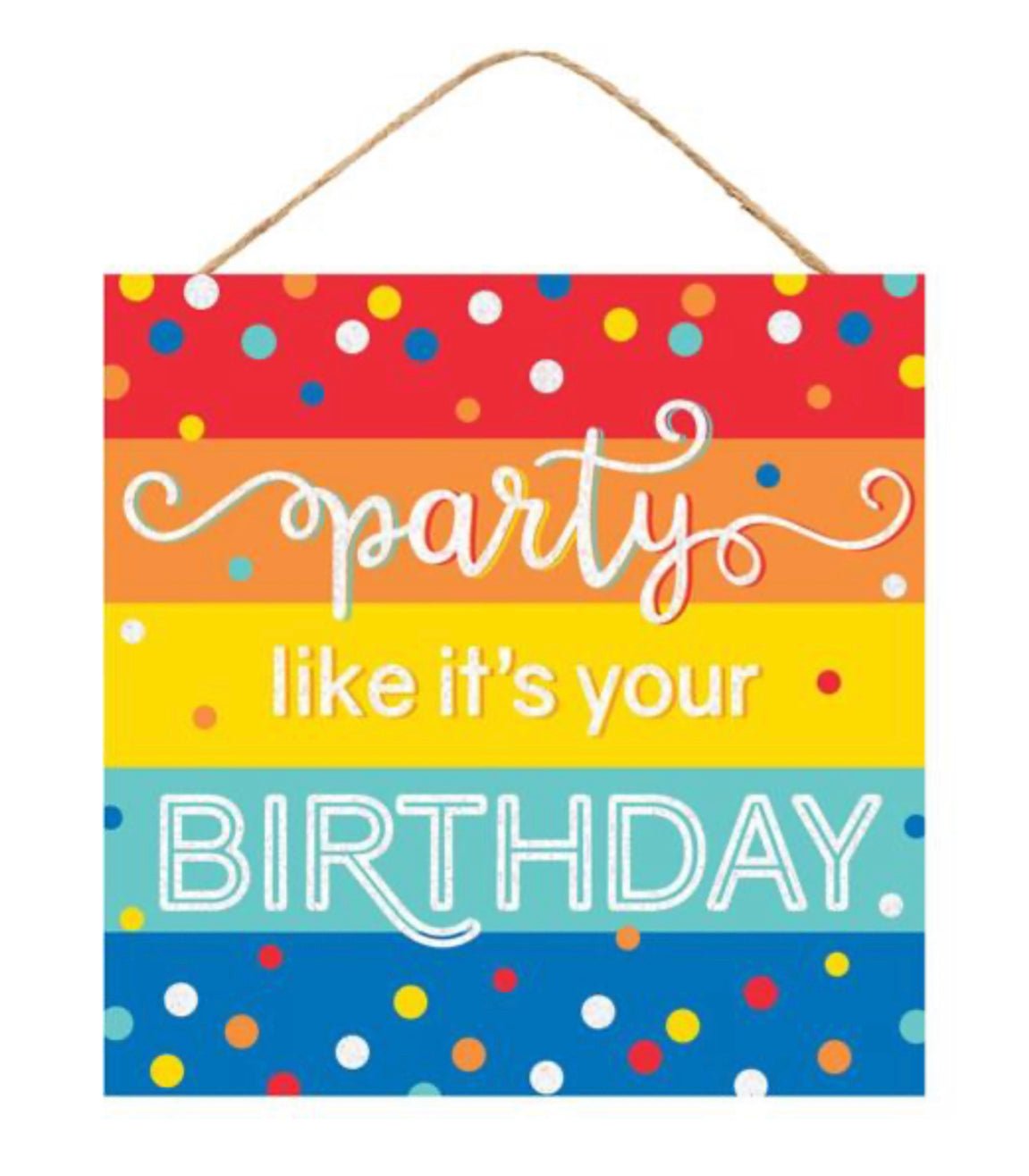 Birthday party square sign - Greenery Marketsigns for wreathsAP783062