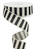 Black and cream horizontal stripe, wired ribbon - Greenery MarketWired ribbonRG01845C2