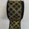 Black and gold diamond plaid wired ribbon 2.5” - Greenery MarketRibbons & Trim179253