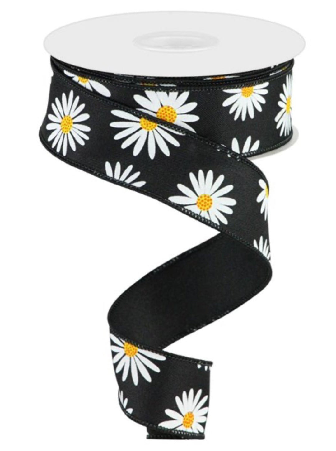 Black and white daisy wired ribbon - Greenery MarketWired ribbonRGC173902