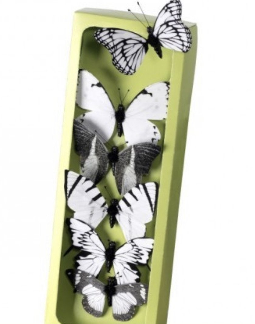 Black and white Fabric butterflies - Greenery MarketWreath attachmentsMT24390 wht