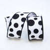 Black and white glittered dots 2.5” wired ribbon - Greenery MarketRibbons & TrimRA738-92