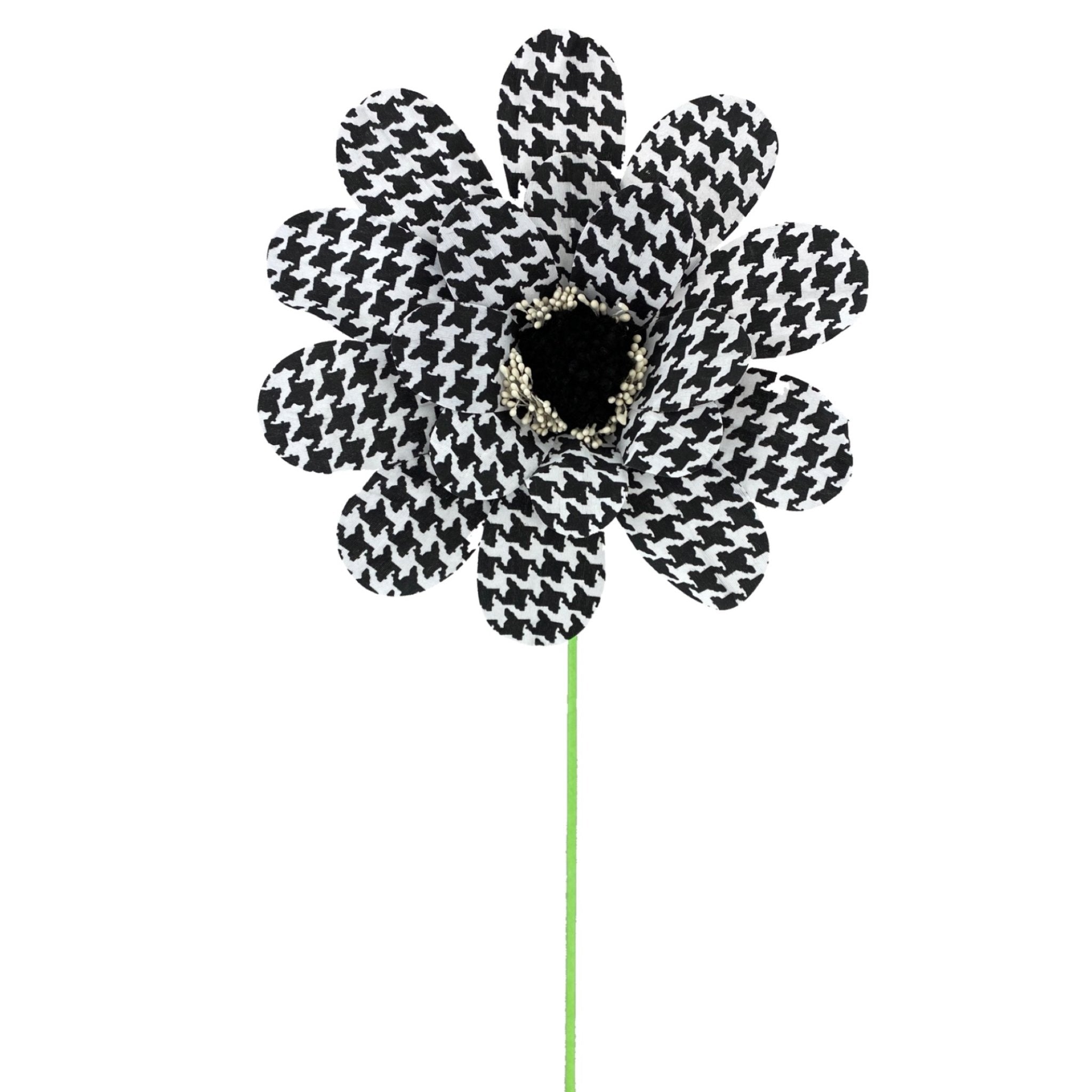 Black and white houndstooth sunflower pick - Greenery Marketartificial flowers63109BKWT