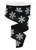 Black and white snowflakes wired ribbon , 1.5" - Greenery MarketRibbons & TrimRGE155402