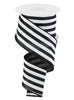 Black and white stripe wired ribbon, 2.5” - Greenery Marketwired ribbonRGC156302