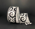 Black and white swirl wired ribbon 1.5” - Greenery Market51101-09-01