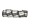 Black cream dupioni plaid wired ribbon, 10 yards 4" - Greenery MarketWired ribbonMTX65127
