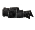 Black velvet wired ribbon with silver raised dots 4” - Greenery MarketMTX64932