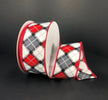Black, white, and red, plaid wired ribbon , 1.5" - Greenery MarketWired ribbon71156-09-51