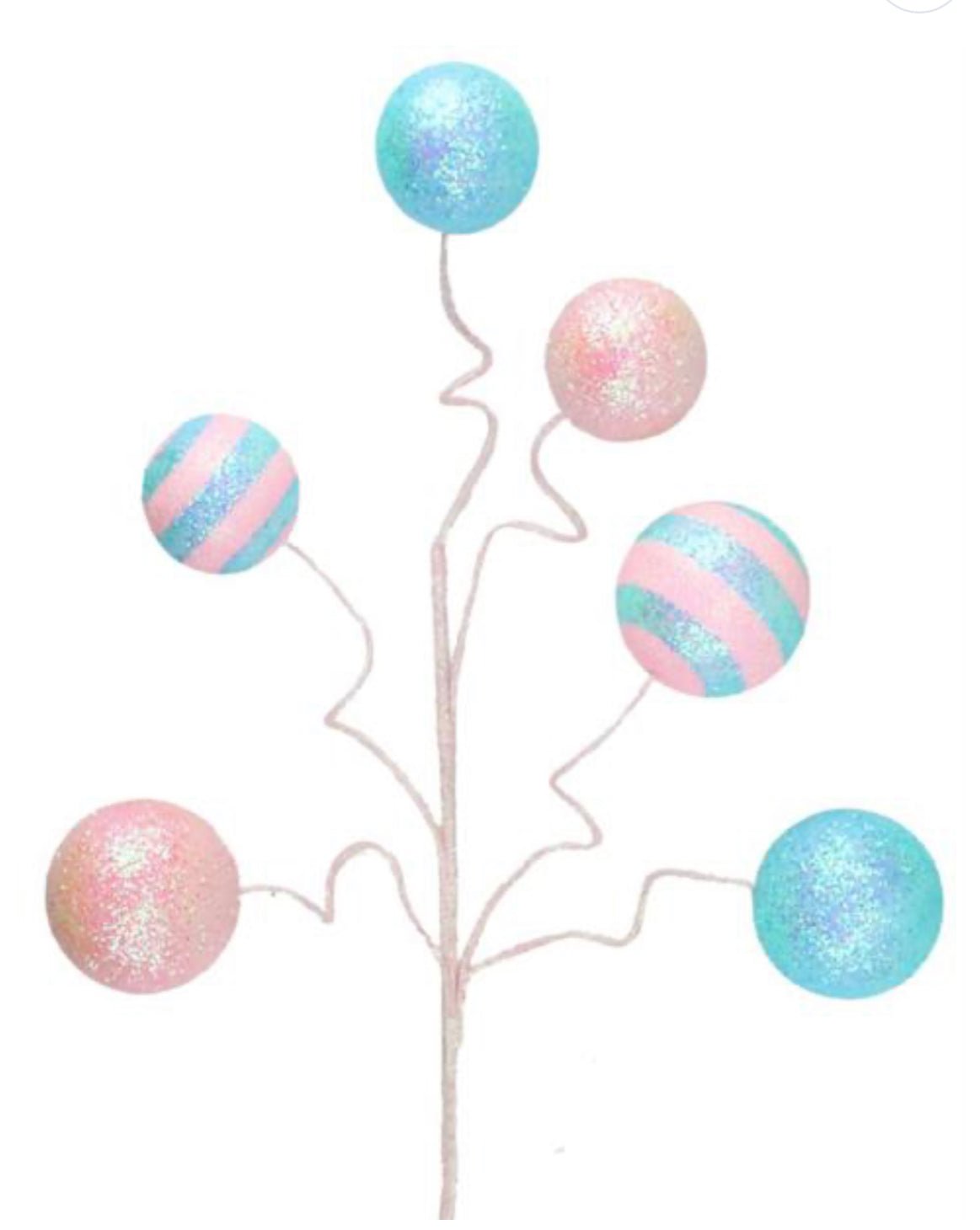 Blue and pink wired ball spray - Greenery MarketWinter and ChristmasXS1047N4