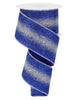 Blue and silver fine glitter wired ribbon 2.5” - Greenery MarketWired ribbon