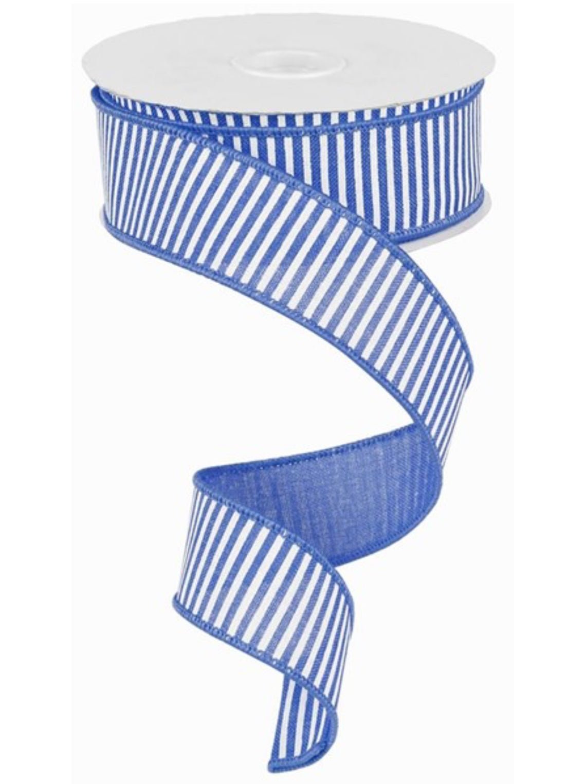 blue and white horizontal stripe wired ribbon - 1.5” - Greenery MarketWired ribbonRG178003