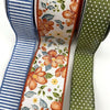blue floral bow bundle x 3 wired ribbons - Greenery MarketWired ribbon