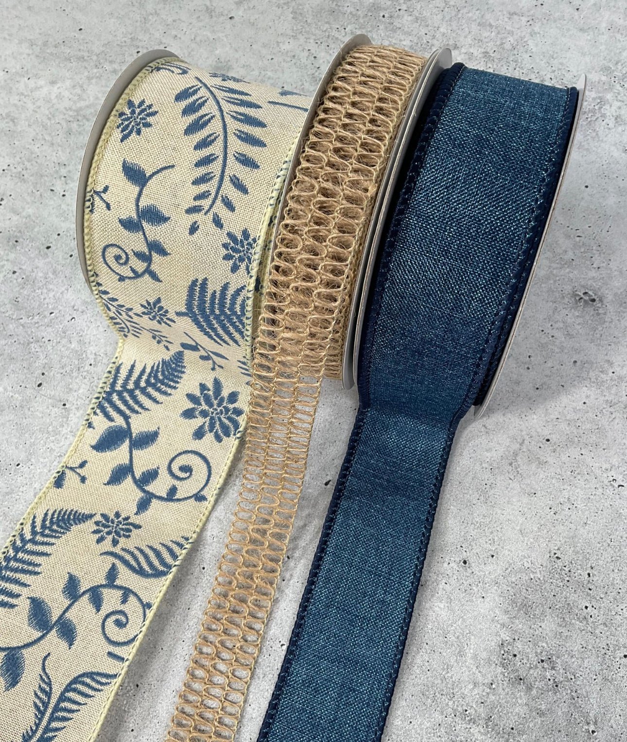 Blue jean fern bow bundle x 3 ribbons - Greenery MarketJeanfernx3