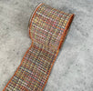 Blue multi colored tweed wired ribbon 4” - Greenery MarketRibbons & Trim138146