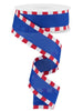 blue with red and white stripe edge 1.5" wired ribbon - Greenery MarketRibbons & TrimRGC8134A1