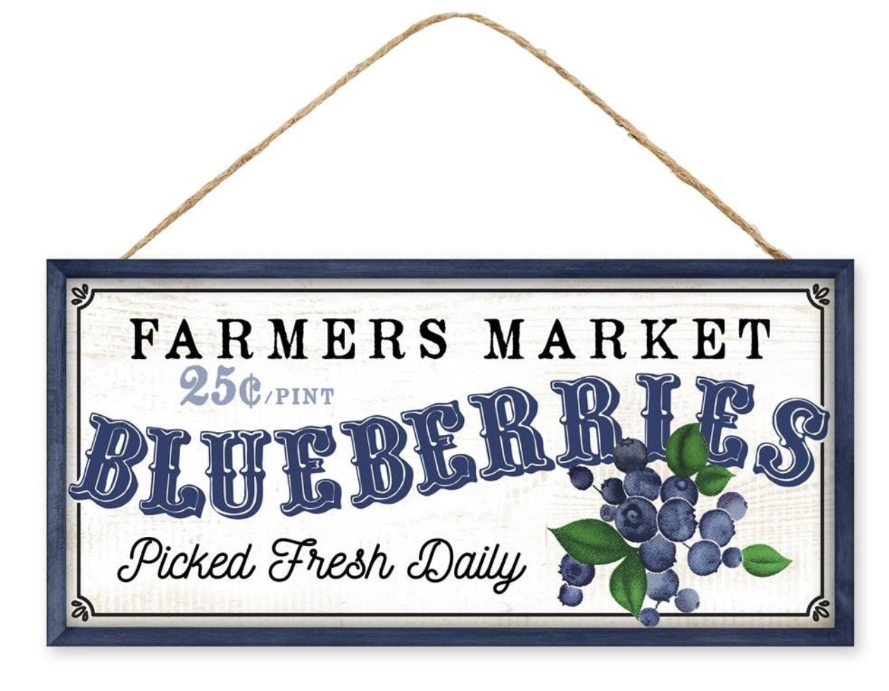 Blueberries farmers market sign - Greenery Marketsigns for wreathsAP7197