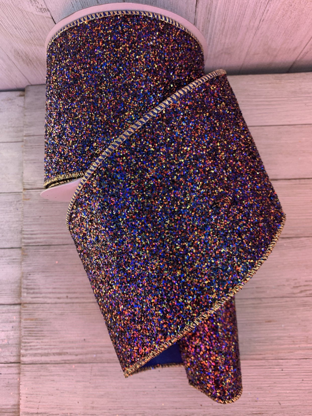 blue/purple designer glitter wired ribbon - Greenery MarketWired ribbonMtx62804 purp