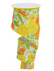 Bold blooms - yellow and green floral wired ribbon - Greenery MarketWired ribbonRGA1682J8