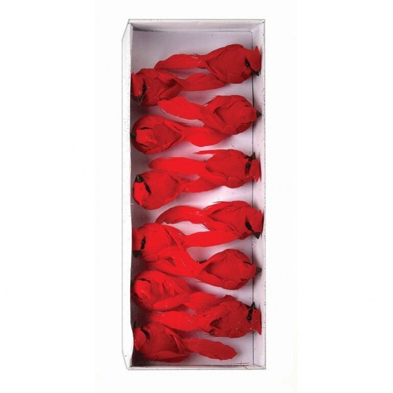 Box of 3.5” Cardinal red birds x 12 - Greenery Market