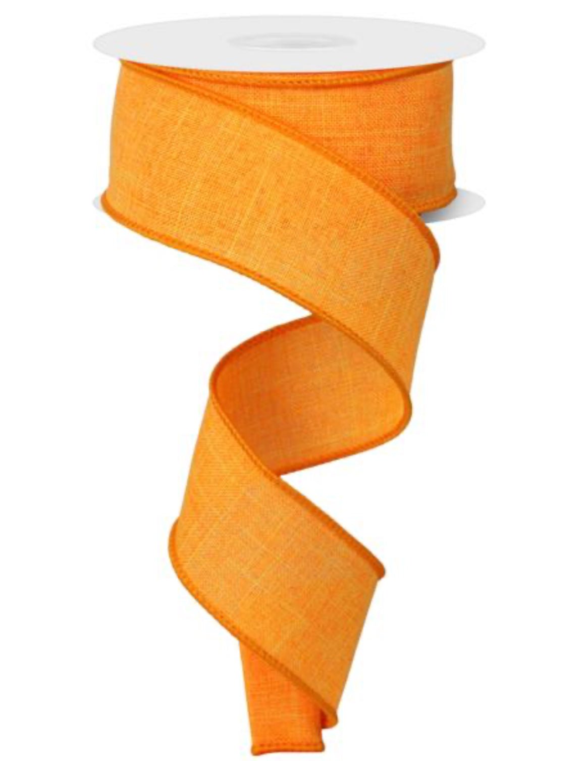 Bright Orange Solid linen, wired ribbon 1.5” - Greenery MarketWired ribbonRg1278gm