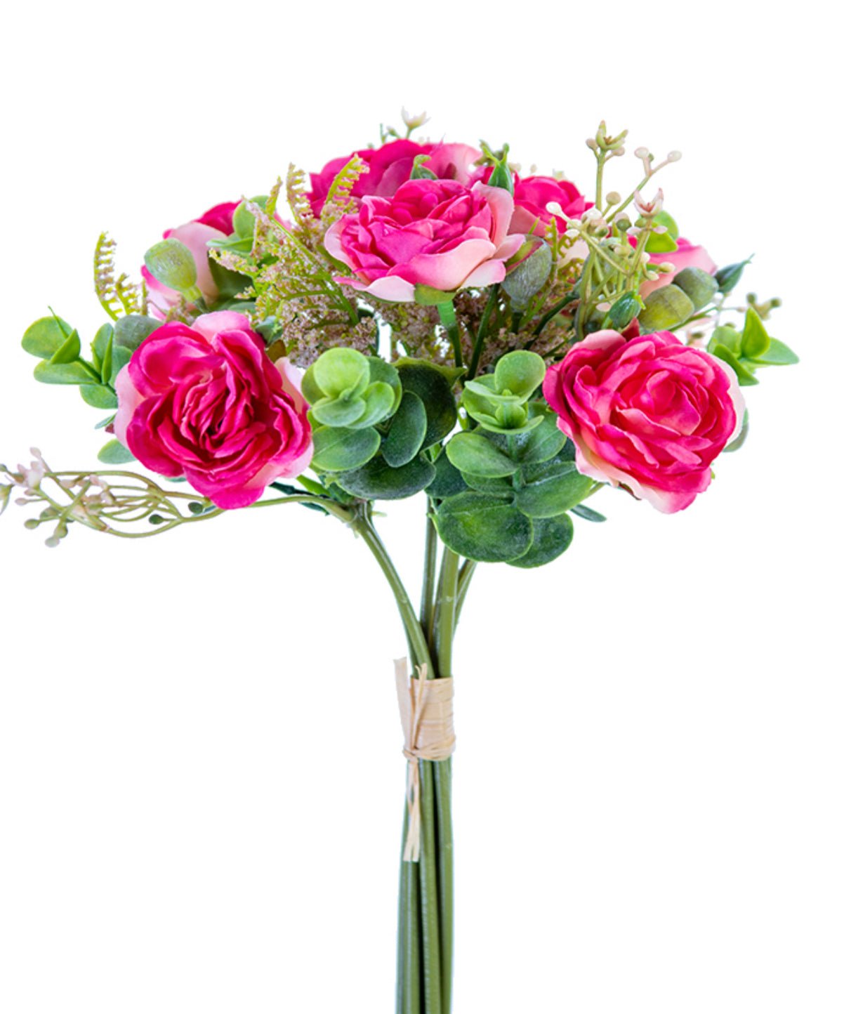 Bright Pink mini Rose and eucalyptus bundle - Greenery Market2221029BP