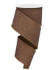 Brown, solid fine glitter wired ribbon 2.5” - Greenery MarketWired ribbonRGE138104